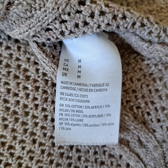 American Eagle Knit Sweater Brown Size Medium Lightweight Round Neck - Picture 9 of 13